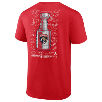 Florida Panthers tricou de bărbați 2025 Stanley Cup Champions Signature Roster red