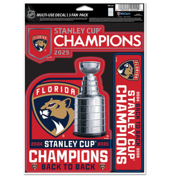 Florida Panthers set abțibilduri 2025 Stanley Cup Champions 3-Pack Fan