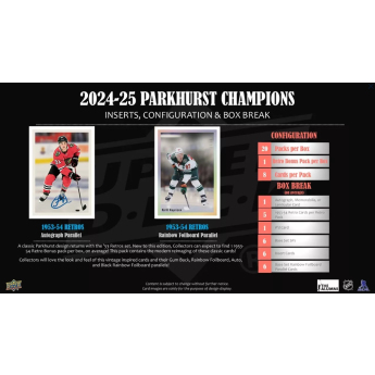 NHL cutii Cărți de hochei NHL 2024-25 Upper Deck Parkhurst Champions Hockey Hobby box