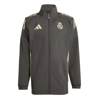 Real Madrid geacă de bărbați cu glugă Allweather grey