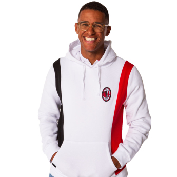 AC Milan hanorac de bărbați cu glugă Logo white