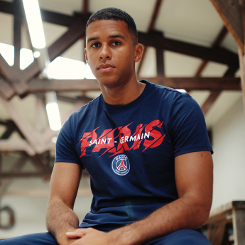 Paris Saint Germain tricou de bărbați Slogan blue