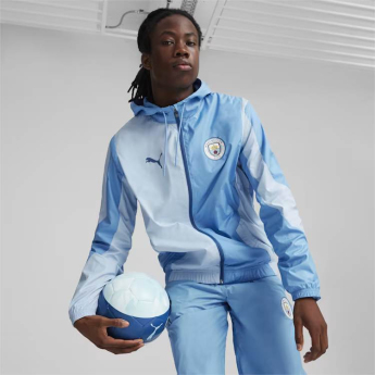 Manchester City geacă de bărbați cu glugă Pre-Match blue