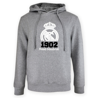 Real Madrid hanorac de bărbați cu glugă No21 Crest grey