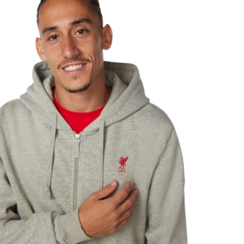 FC Liverpool hanorac de bărbați cu glugă Zip Through grey