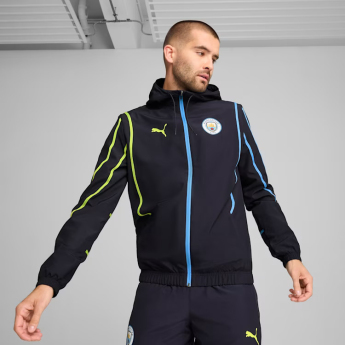 Manchester City geacă de fotbal pentru bărbați Pre-Match navy