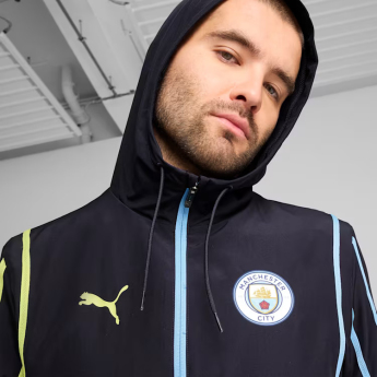 Manchester City geacă de fotbal pentru bărbați Pre-Match navy