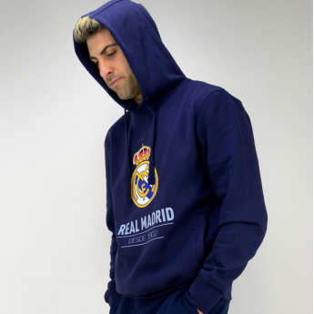 Real Madrid hanorac de bărbați cu glugă No25 Crest navy