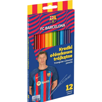 FC Barcelona creioane colorate 12 ks trojhranné