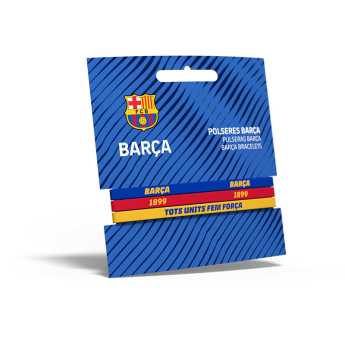 FC Barcelona brățară de cauciuc 3pack Tricolor