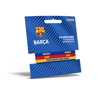 FC Barcelona brățară de cauciuc pentru copii 3pack Tricolor
