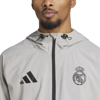 Real Madrid geacă de bărbați cu glugă Vis Tech Travel grey