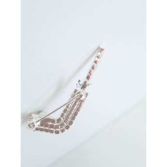 Echipa națională de hochei broșă Czech Hockey Tricolor Silver Plated Hockey Stick