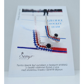 Echipa națională de hochei broșă Czech Hockey Tricolor Silver Plated Hockey Stick