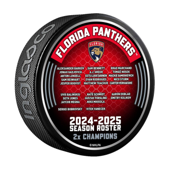 Florida Panthers puc 2025 Stanley Cup Champions Roster Logo Hockey