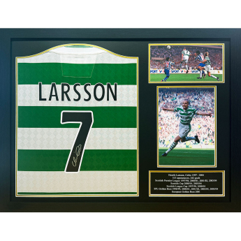 Legende tricou înrămat 1988 Larsson Centenary Retro Signed Shirt (Framed)