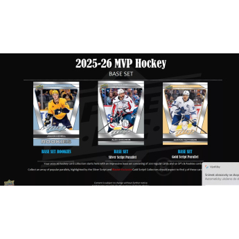 NHL cutii Cărți de hochei NHL 2025-26 Upper Deck MVP Hockey Retail Box