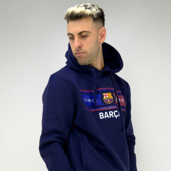 FC Barcelona hanorac de bărbați cu glugă Return navy