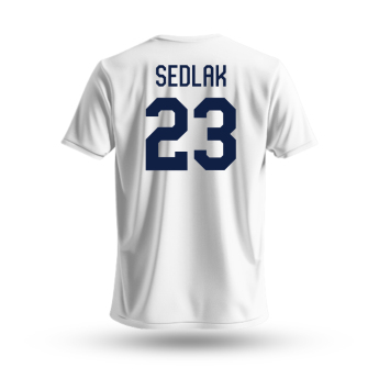 Echipa națională de hochei tricou de copii Lukáš Sedlák #23 Czech National Emblem 2025 White