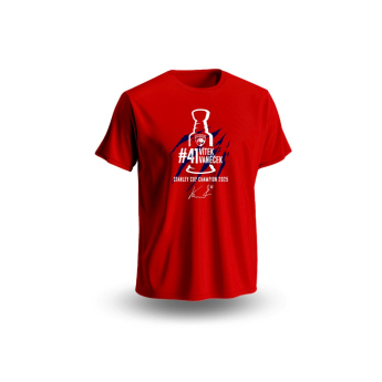 Florida Panthers tricou de copii Vítek Vaněček #41 Stanley Cup Champion 2025 Red