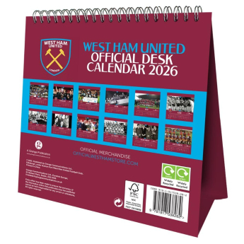 West Ham United calendar de birou 2026