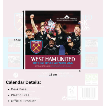 West Ham United calendar de birou 2026