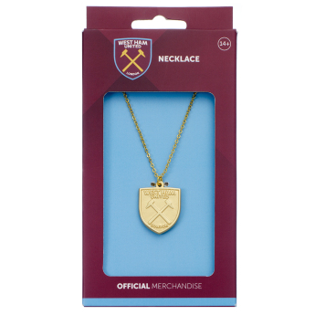 West Ham United colier Gold Finish Crest Necklace