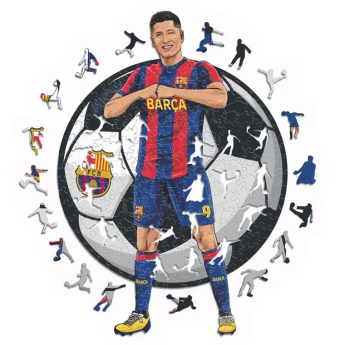 FC Barcelona puzzle din lemn Lewandowski 150 pcs