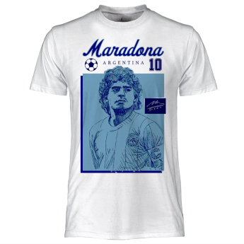 Echipa națională de fotbal tricou de bărbați Argentina Diego Maradona Photo white