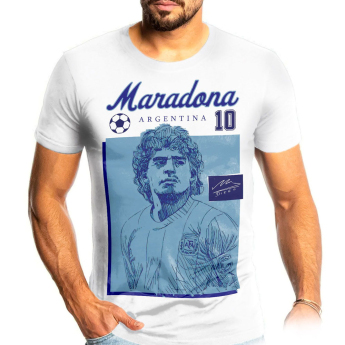 Echipa națională de fotbal tricou de bărbați Argentina Diego Maradona Photo white