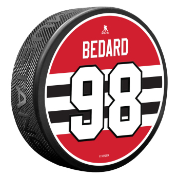 Chicago Blackhawks puc Name & Number - Connor Bedard
