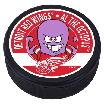 Detroit Red Wings puc Al The Octopus Mascot Textured