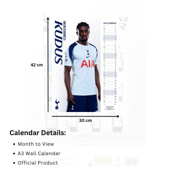 Tottenham Hotspur calendar 2026