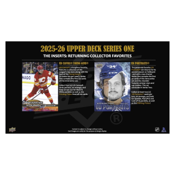 NHL cutii Cărți de hochei NHL 2025/26 Upper Deck Series 1 Hobby Box