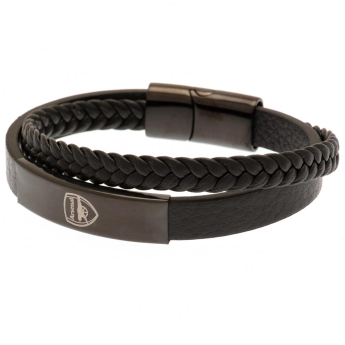 FC Arsenal brățară de piele Black IP Leather Bracelet