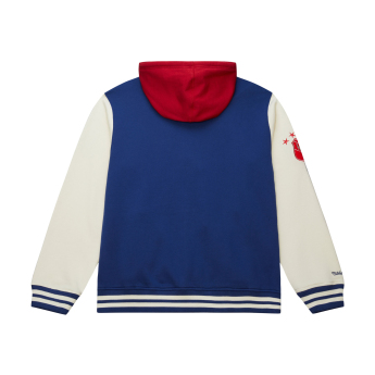 New York Rangers hanorac de bărbați cu glugă Courtside Fleece Button Front Vintage Logo