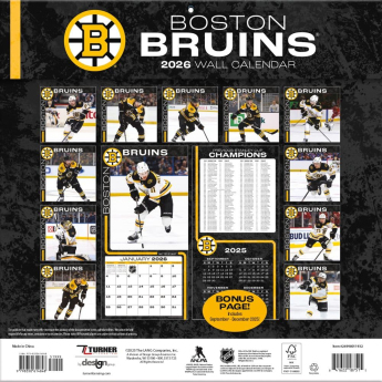 Boston Bruins calendar 2026 Wall