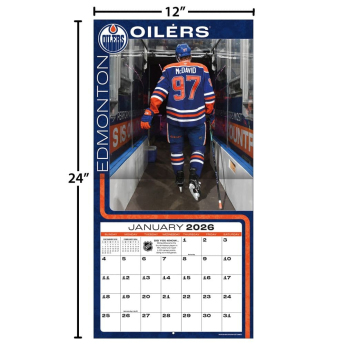Edmonton Oilers calendar Connor McDavid #97 2026 Wall