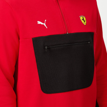 Ferrari hanorac de bărbați 1/4 Zip Red F1 Team 2023