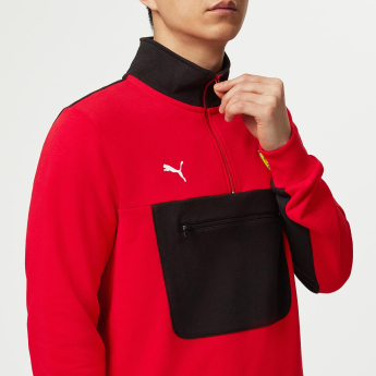 Ferrari hanorac de bărbați 1/4 Zip Red F1 Team 2023