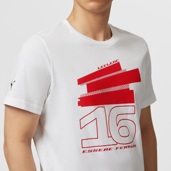 Ferrari tricou de bărbați Leclerc Driver White F1 Team 2023