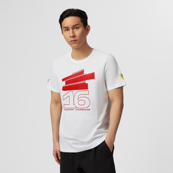 Ferrari tricou de bărbați Leclerc Driver White F1 Team 2023