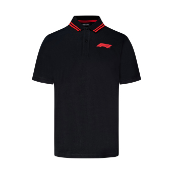Formula 1 tricou polo Logo small black 2025