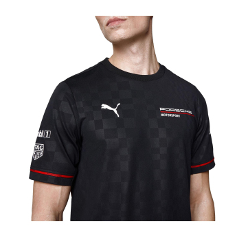 Porsche Motorsport tricou de bărbați official Teamline Replica black 2025