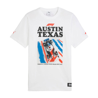 Formula 1 tricou de bărbați Austin GP white 2025