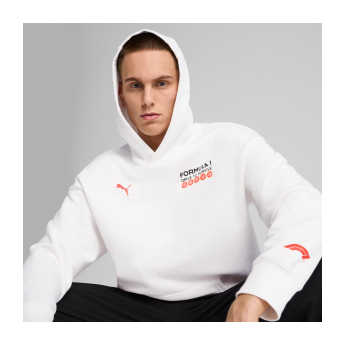 Formula 1 hanorac de bărbați cu glugă DTS Relaxed white F1 Team 2025