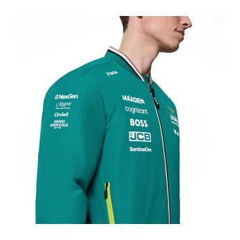 Aston Martin geacă de bărbați Bomber official Teamline Replica green F1 Team 2025