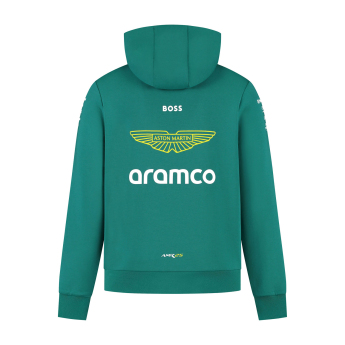 Aston Martin hanorac de bărbați cu glugă official Teamline Replica green F1 Team 2025