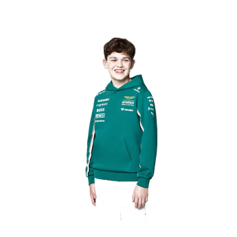 Aston Martin hanorac cu glugă pentru copii official Teamline Replica green F1 Team 2025