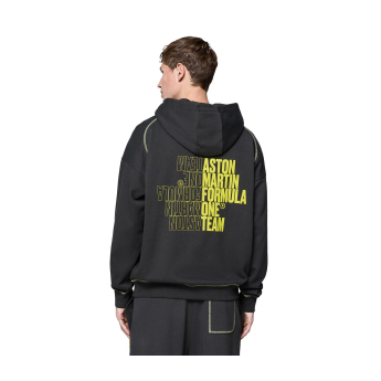 Aston Martin hanorac de bărbați cu glugă Hoody black F1 Team 2025